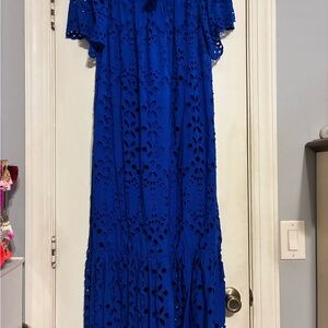 Lilly Pulitzer Royal Blue Eyelet Maxi Dress